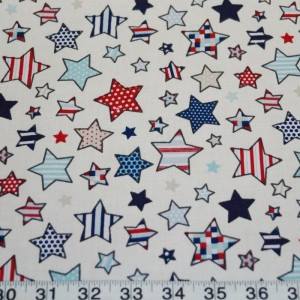 Fabric Hearts 12cm – Red and Blue Stars