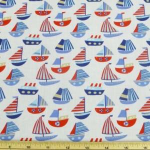 Fabric Letters 21cm – Red and Blue Boats Nautical