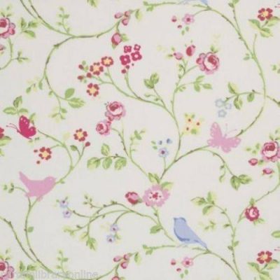 Fabric Hearts 12cm – Birds and Flowers