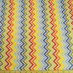 Fabric Hearts 12cm – Multi Coloured Chevron Zig Zags