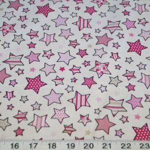 Fabric Stars 11.5cm – Pink Stars